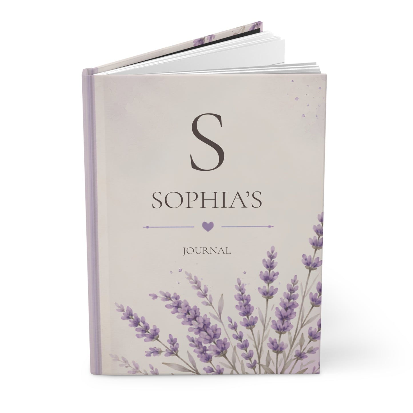 Personalized Lavender Journal, Custom Hardcover Notebook, Unique Gift for Writers, Lavender Design Journal, Personalized Name Notebook