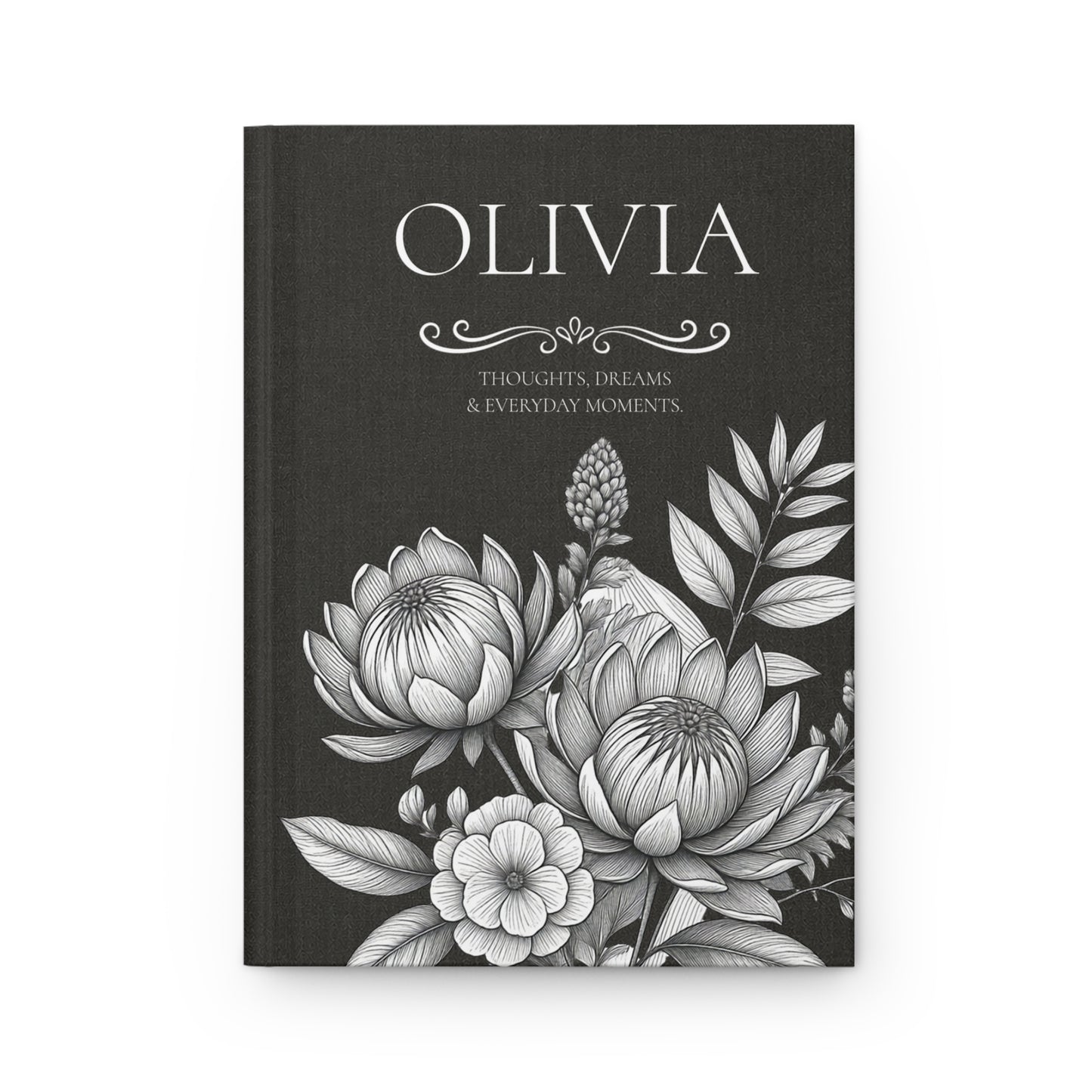 Personalized Linen-look Journal | Custom Hardcover Notebook | Australian Botanical Journal | Elegant Name Notebook