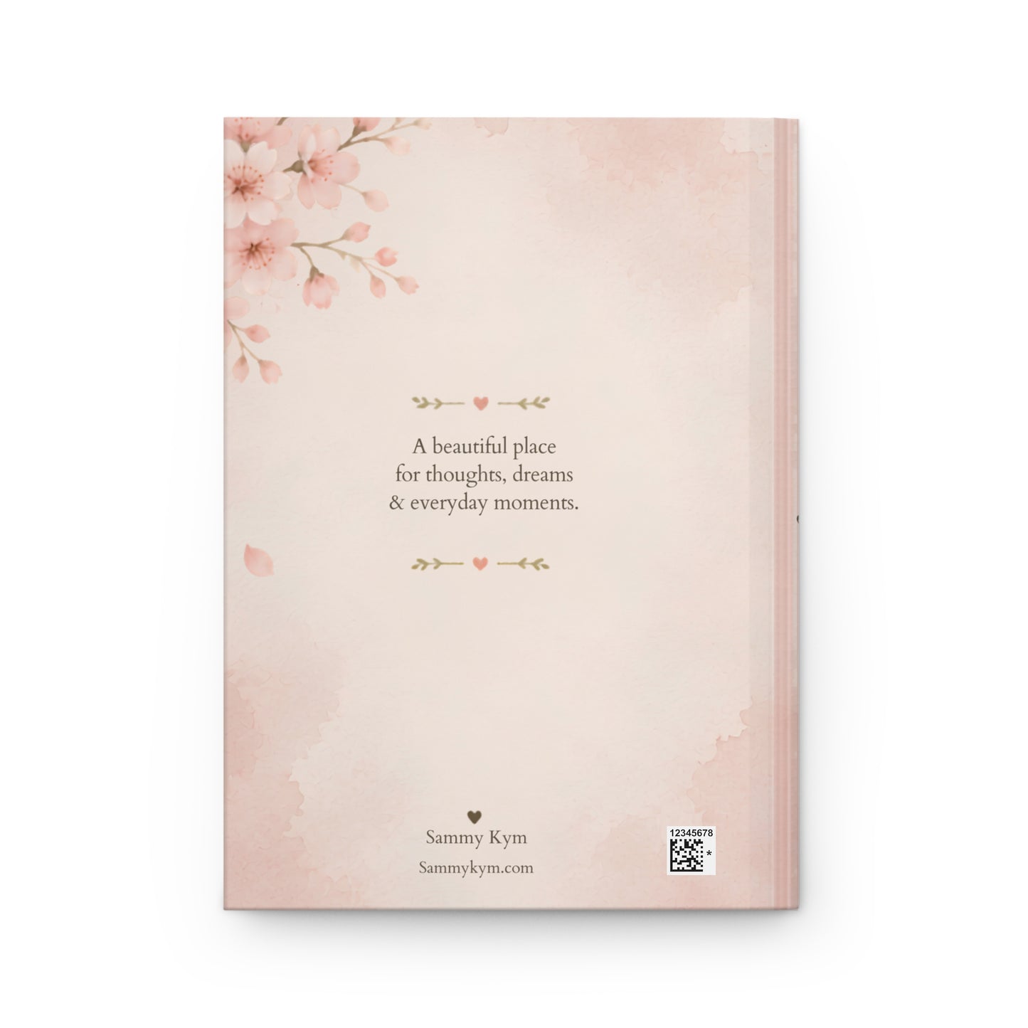 Personalized Floral Journal, Custom Name Notebook, Elegant Pink Blossom Diary, Matte Hardcover, 5.75"x8", Gift for Her