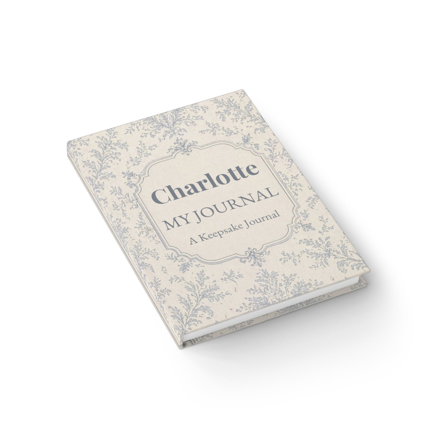 Personalised Journal | Custom Name Notebook | Toile Pattern Sketchbook | Elegant Floral Journal | Blank or Lined Notebook | Gift for Her