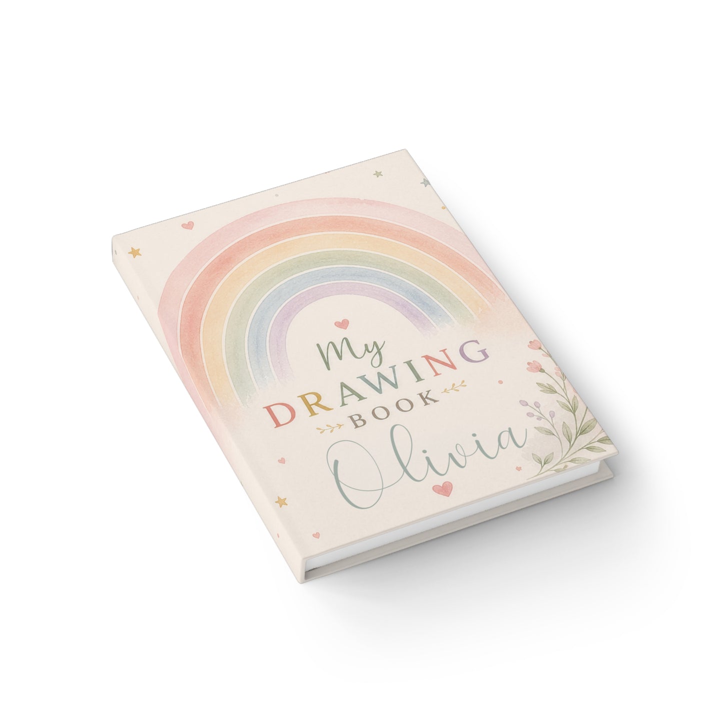 Personalised Drawing Book for Kids | Custom Name Sketchbook | Rainbow Kids Notebook | Blank or Lined Journal | Gift for Girls | Spiral Notebook Option