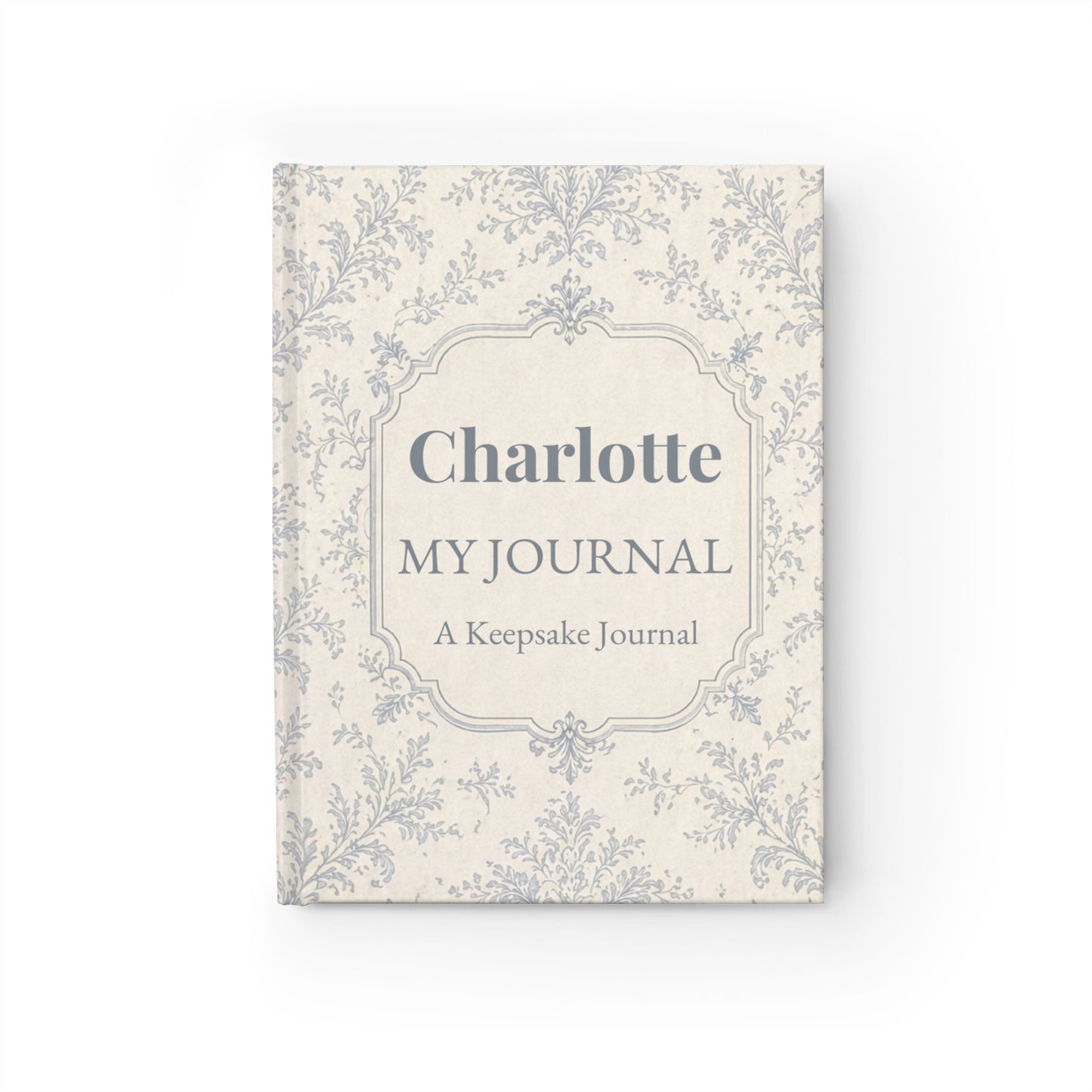 Personalised Journal | Custom Name Notebook | Toile Pattern Sketchbook | Elegant Floral Journal | Blank or Lined Notebook | Gift for Her