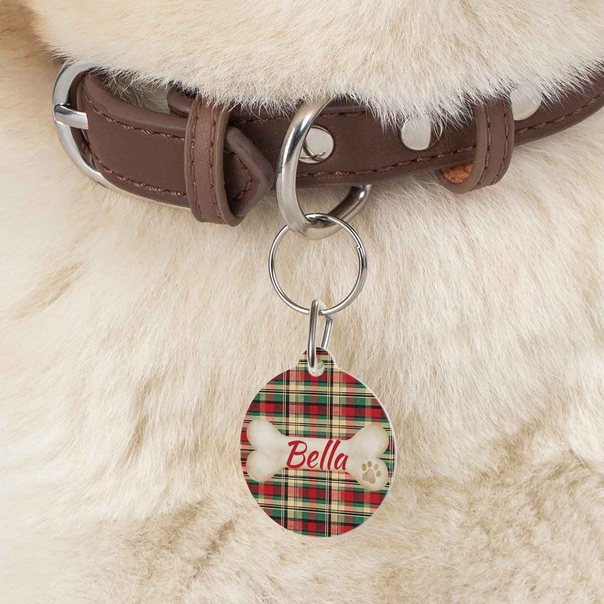 Tartan Collection 6 - Pet Tag Round and Bone Shape, Bandana, Lead, Dinner Bowl, Pet Bed