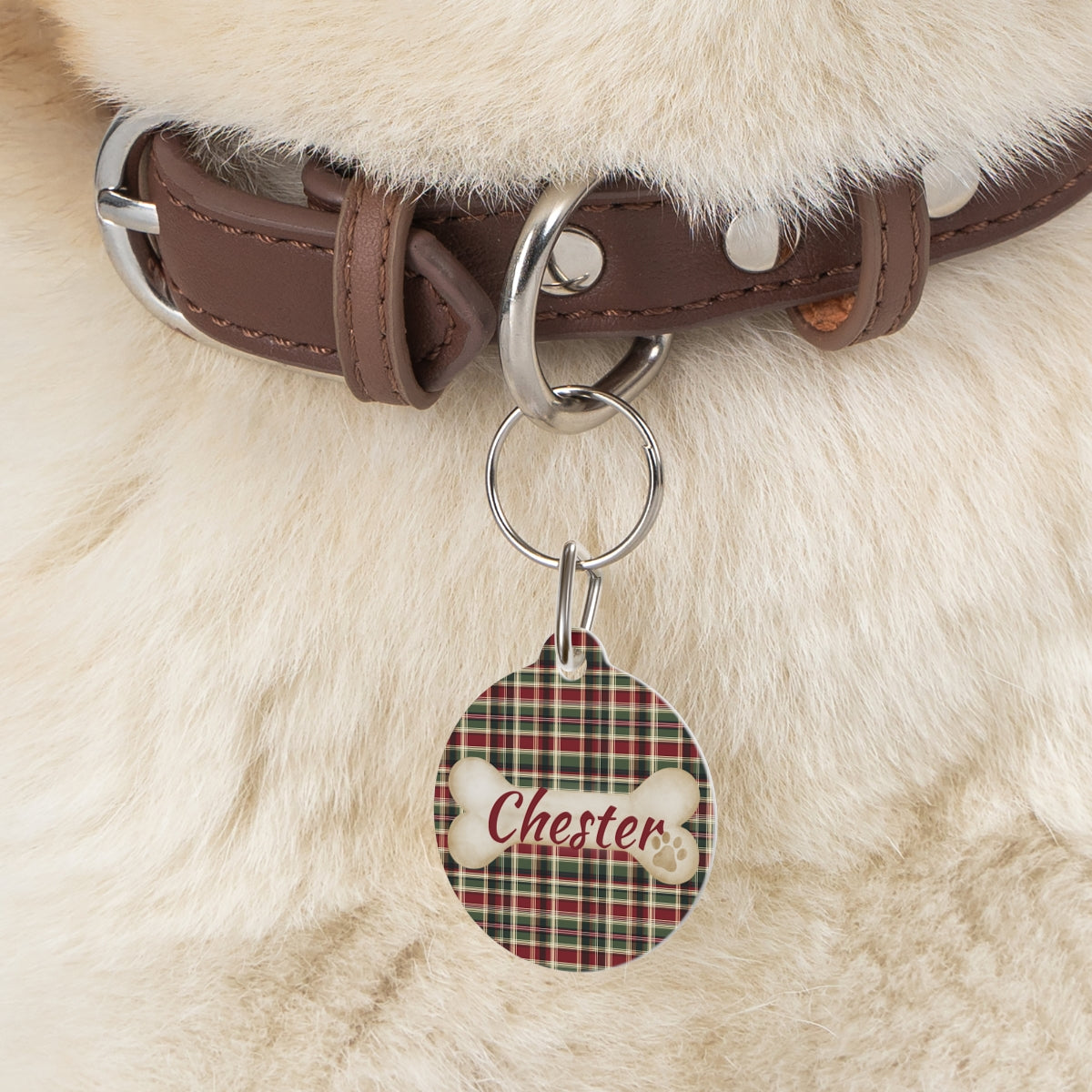 Tartan Collection 25 - Pet Tag Round and Bone Shape, Bandana, Lead, Dinner Bowl, Pet Bed