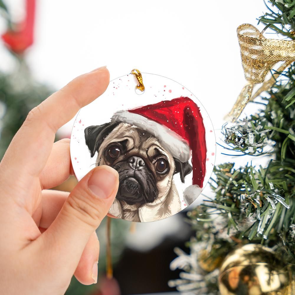 Pug-2 Christmas Ornament