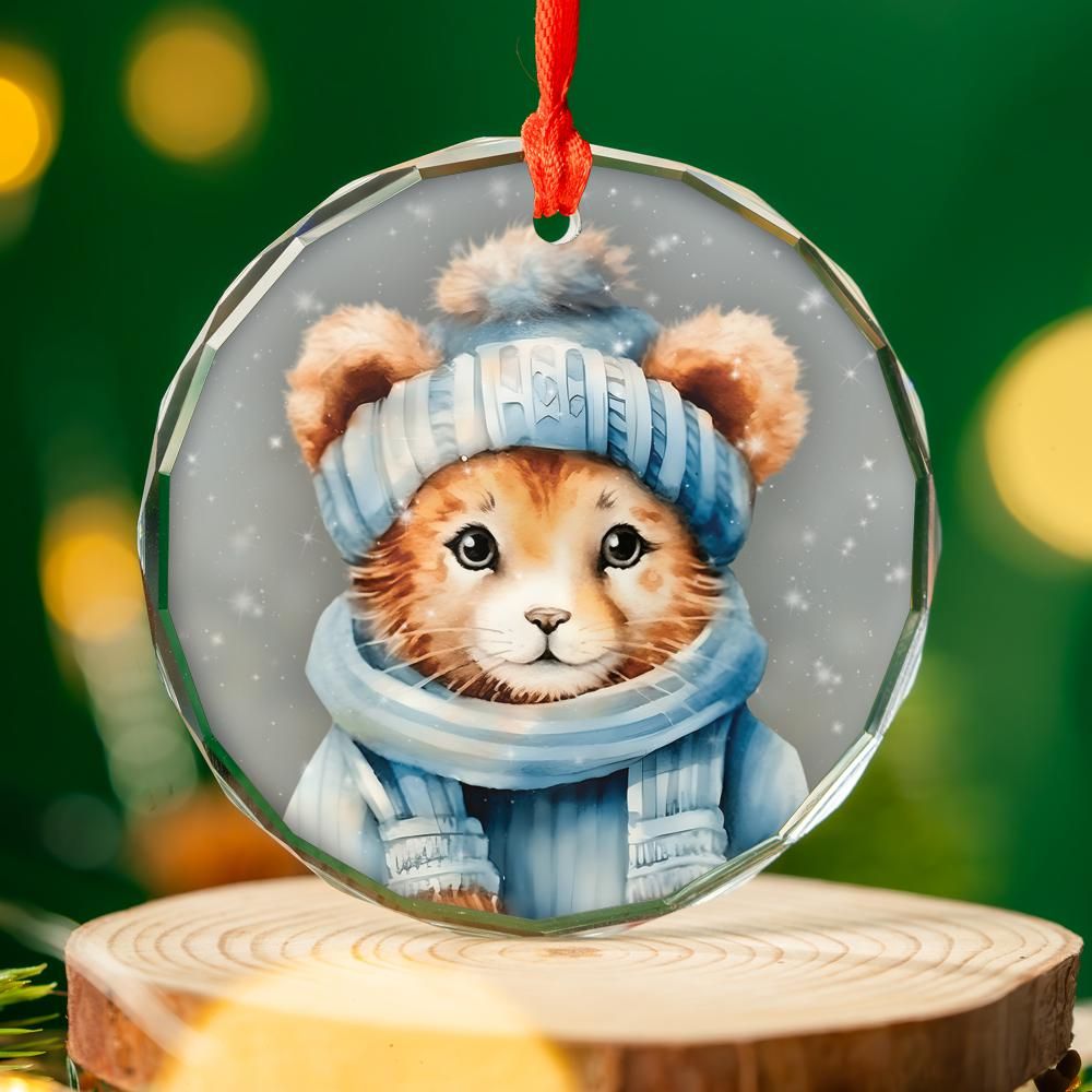 Christmas Ornament Fox Blue