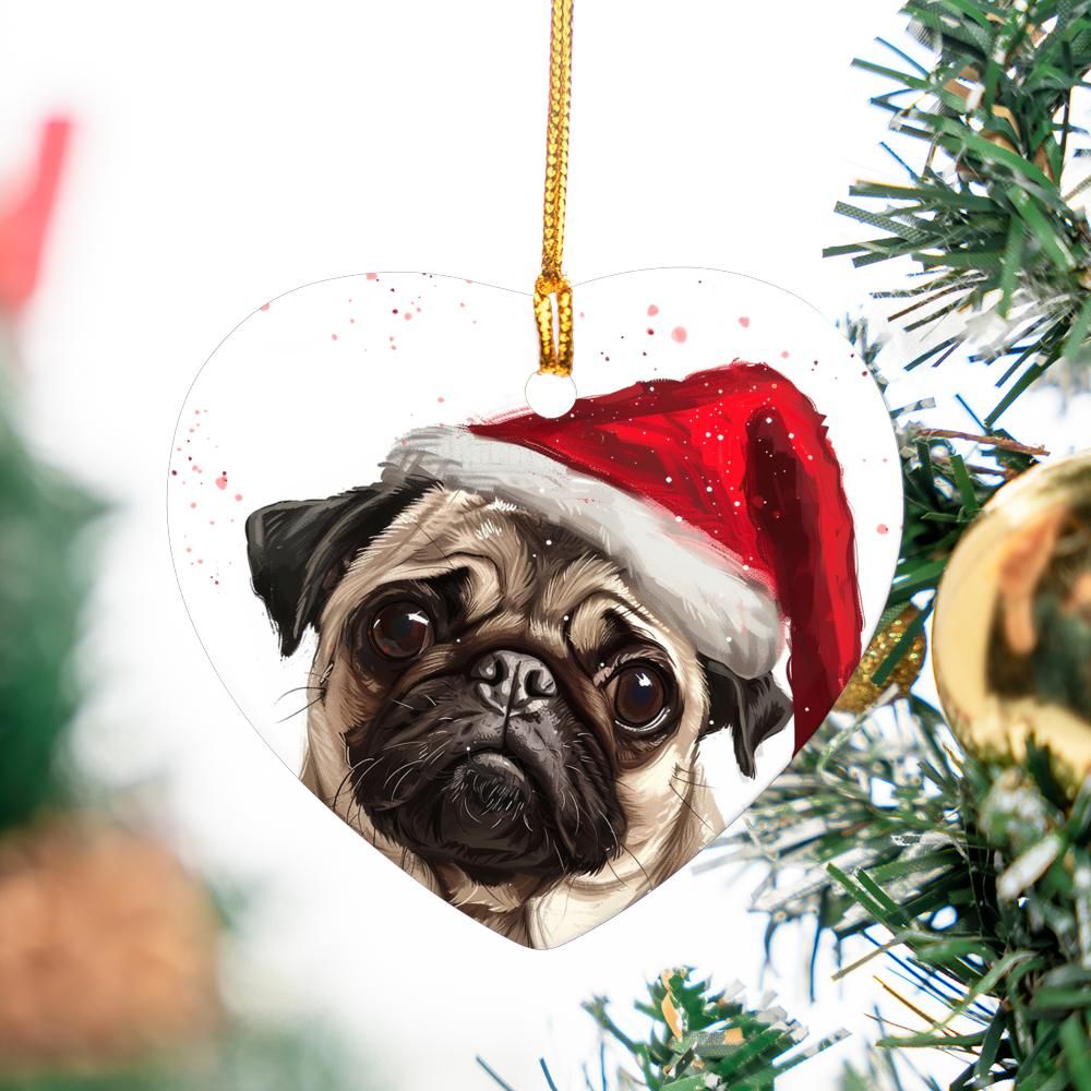 Pug-2 Christmas Ornament