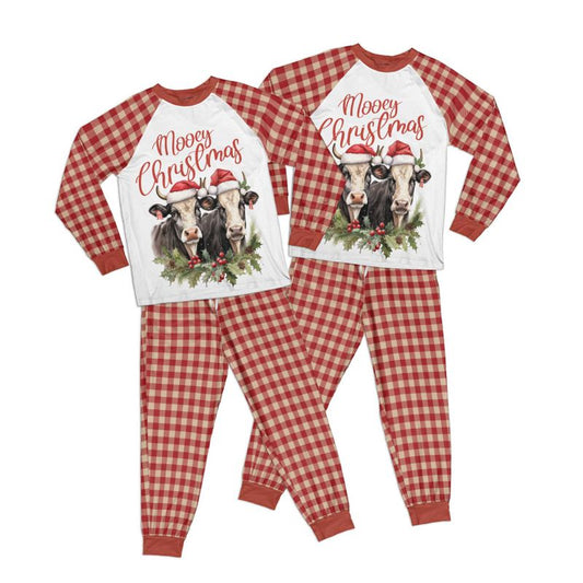 Country Christmas Mooey Christmas Kid Pajamas Set Matching