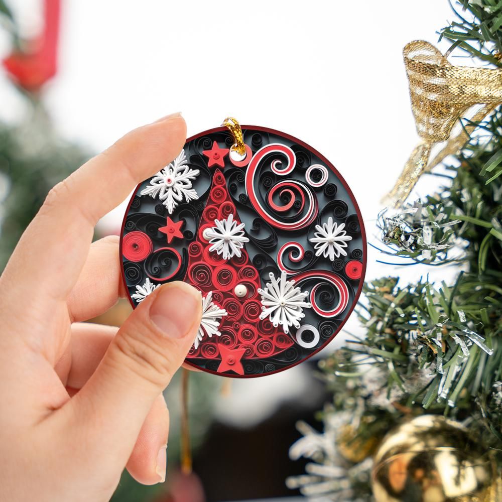 Christmas Ornament Tree Red and Black2