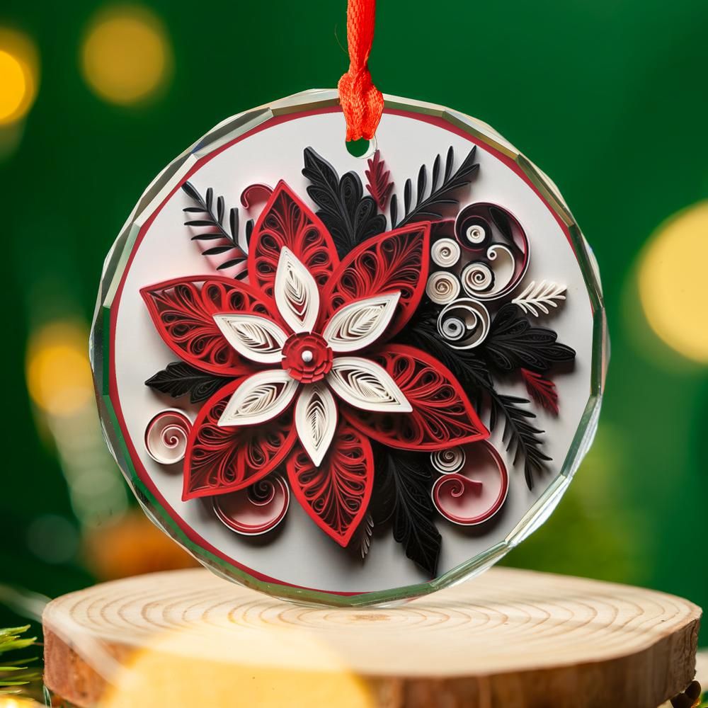 Christmas Ornament Poinsettia Flowers 3