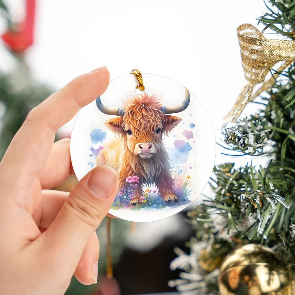 Christmas Ornament Highland Cow Baby (8)