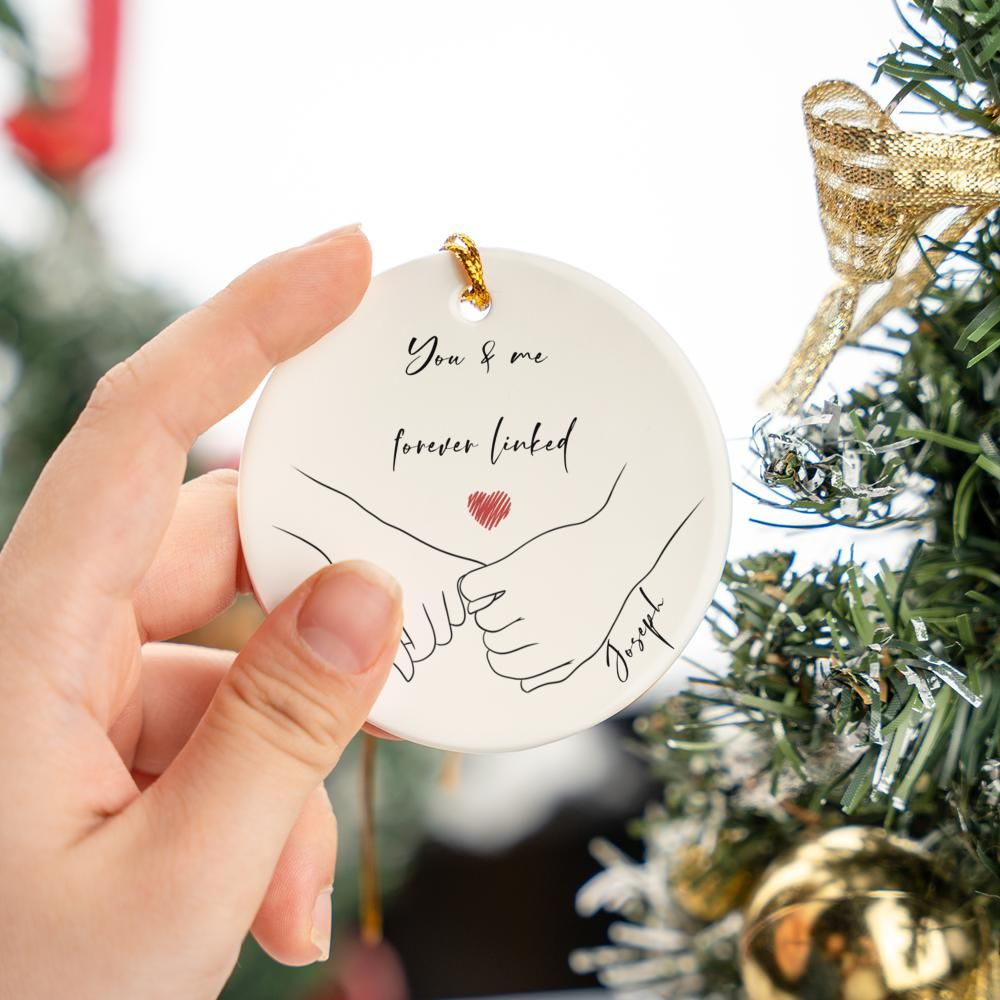 Glass Ornament you and me, Personalised Christmas Ornament