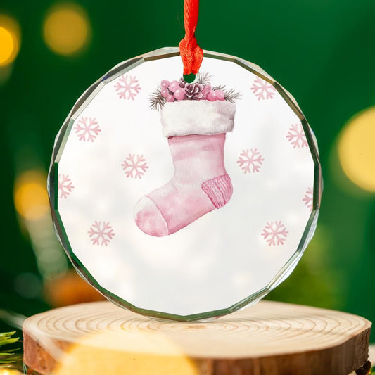 Pink Stocking Christmas Ornament