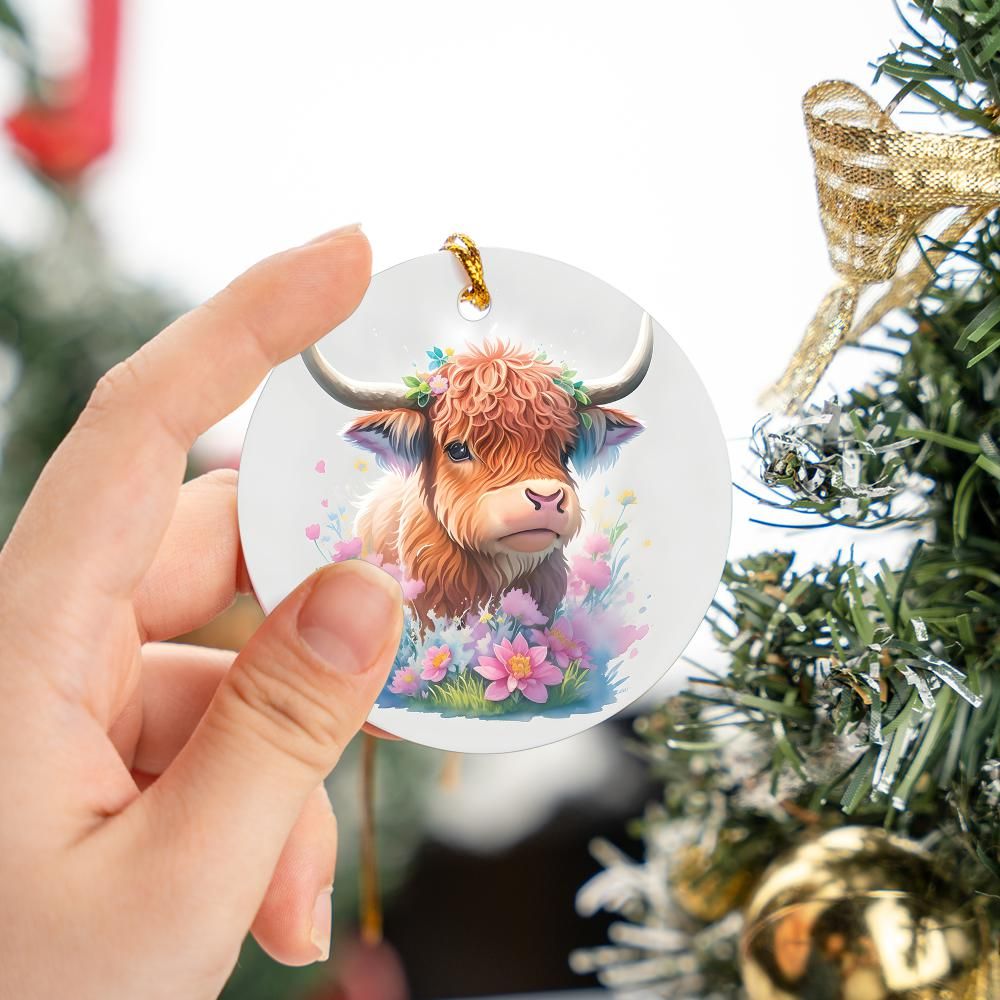 Christmas Ornament Highland Cow Baby (7)