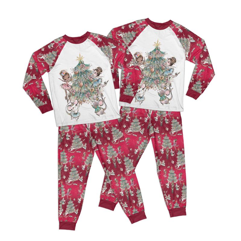 Red and White Christmas Nutcracker Adult Pajamas Set Matching