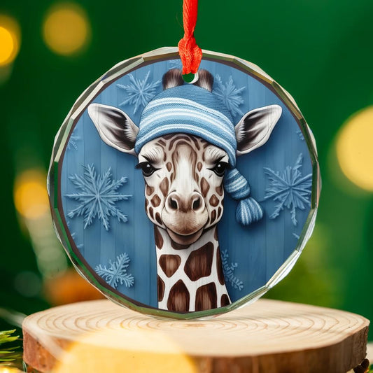 Christmas Ornament Giraffe Blue