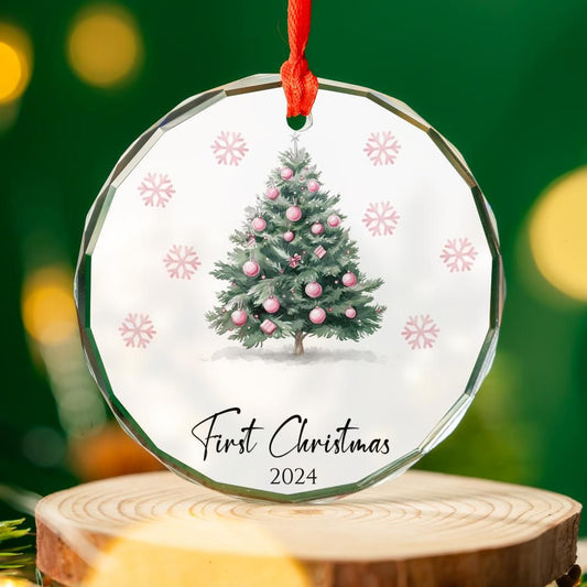 Pink Tree First Christmas Ornament