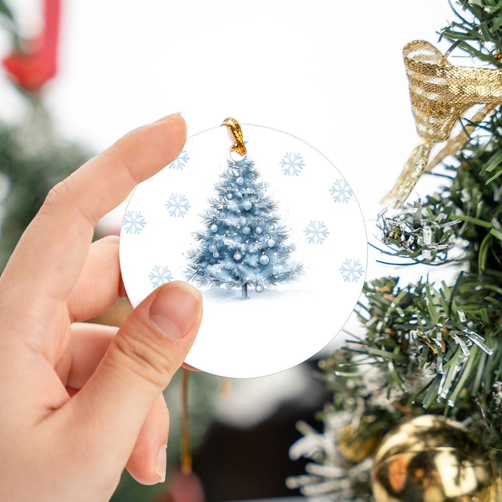 Blue Tree Christmas Ornament