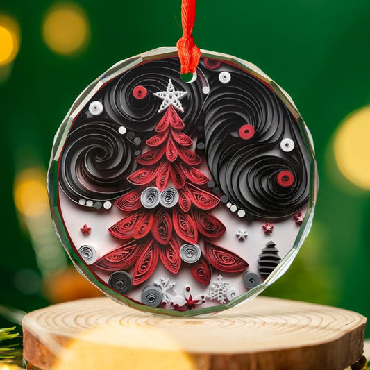 Christmas Ornament Tree Red and Black