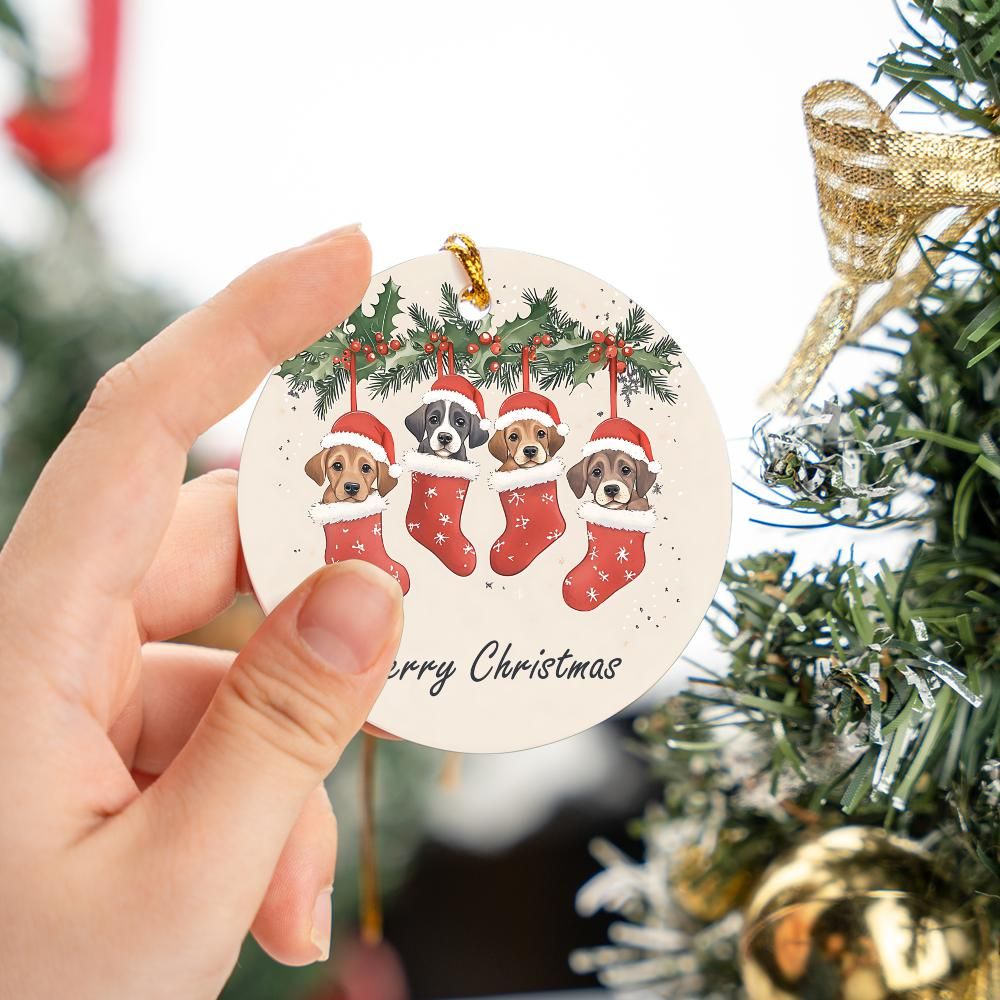 Adorable Puppy Christmas Ornament