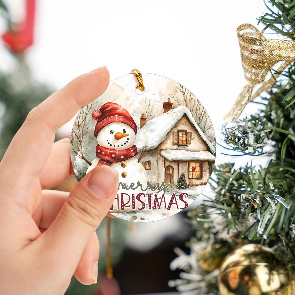 Country Christmas Snowman ornament-0202