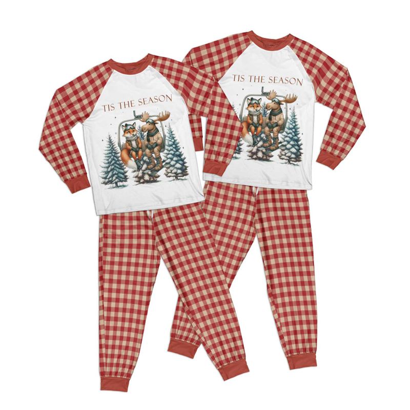 Fox and Moose Tis the Season Kid Pajamas Set Matching