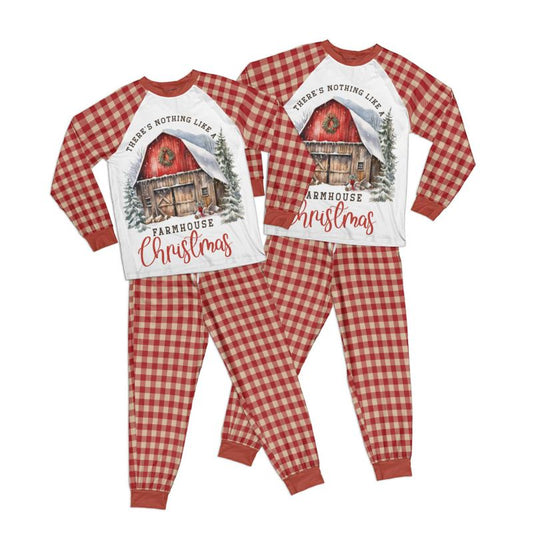 Country Christmas Nothing like a Farmhouse Christmas Kid Pajamas Set Matching