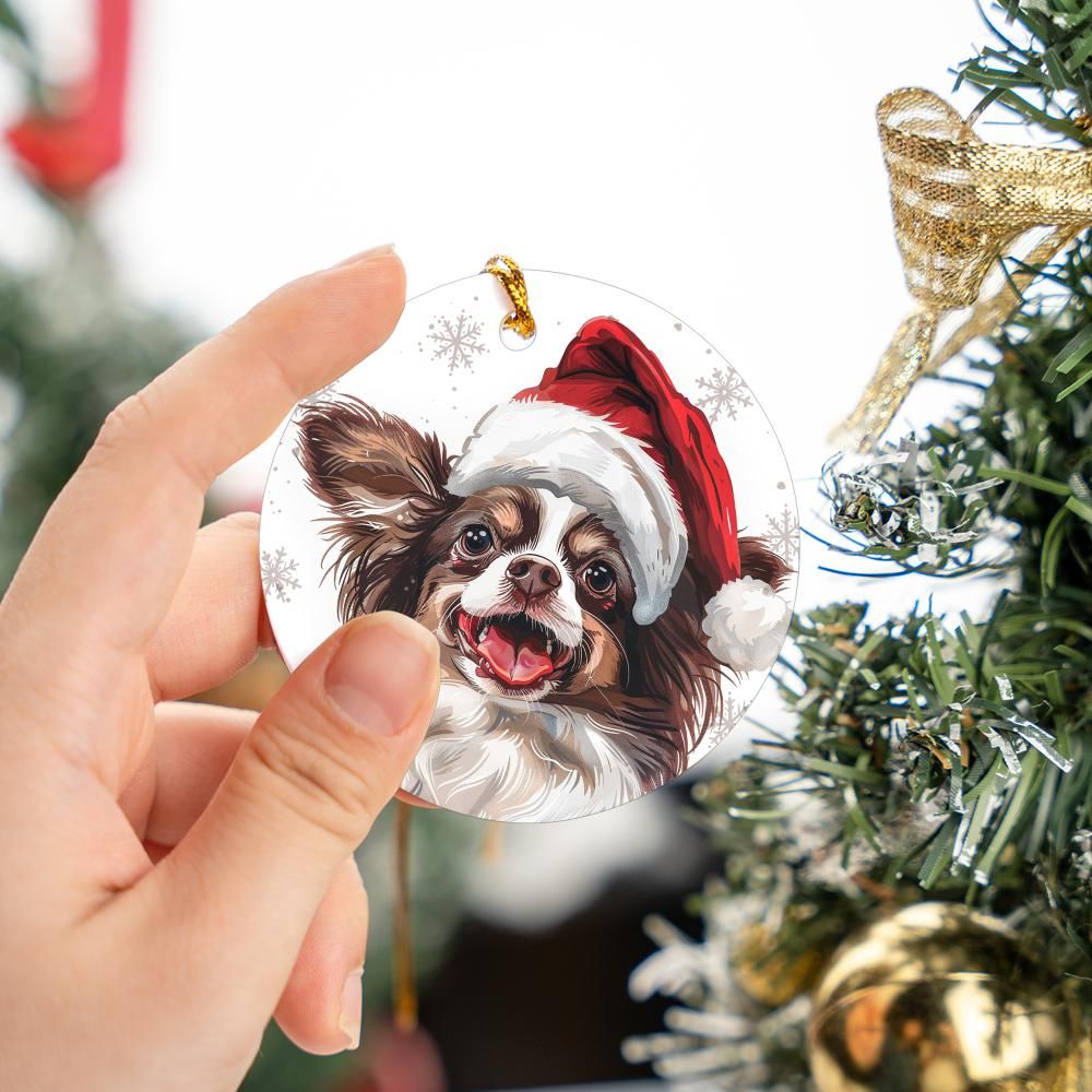 Papillon-2 Christmas Ornament