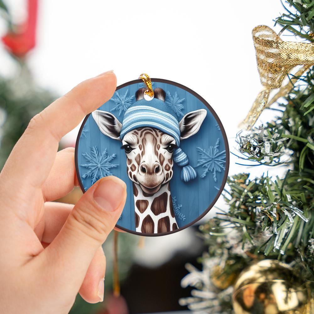 Christmas Ornament Giraffe Blue