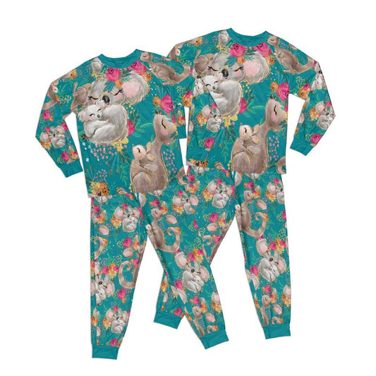 Kid Pajamas Set Australian Animals Koala and Kangaroo