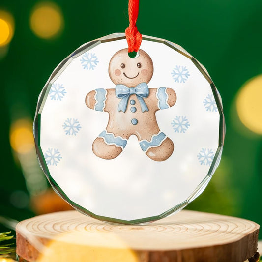 Blue Gingerbread Christmas Ornament