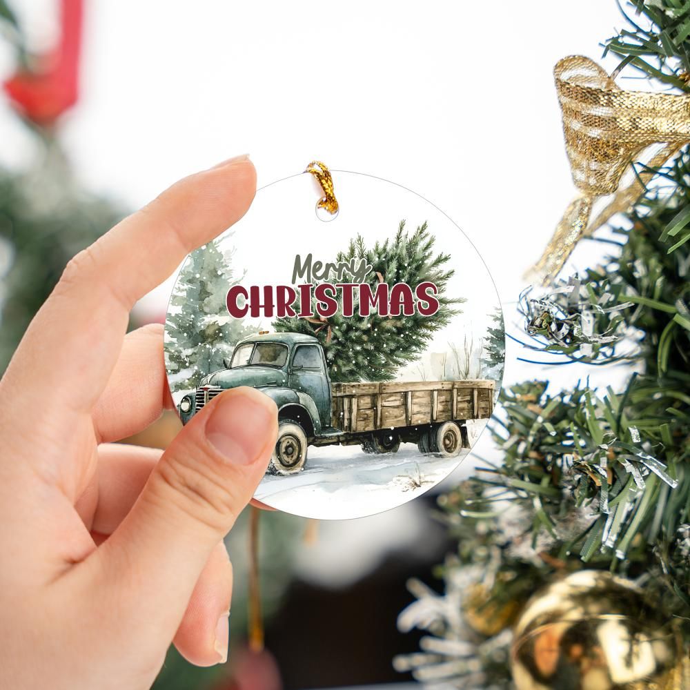 Country Christmas Truck Christmas Ornament