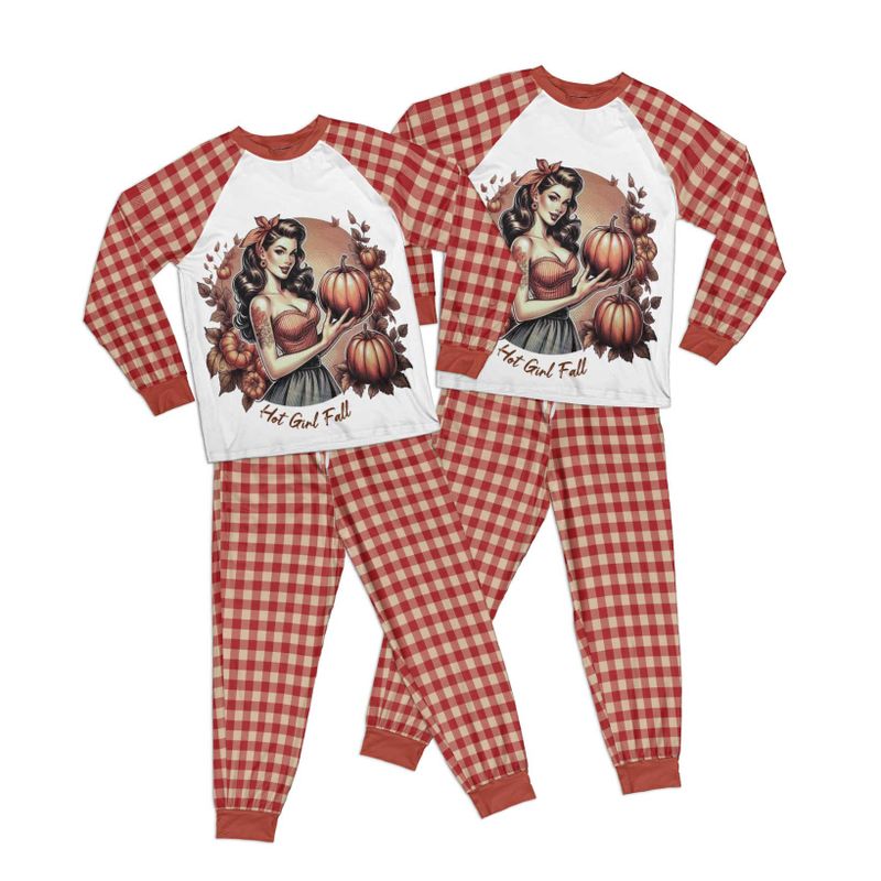 Autumn Hot Fall Girl Adult Pajamas Set Matching