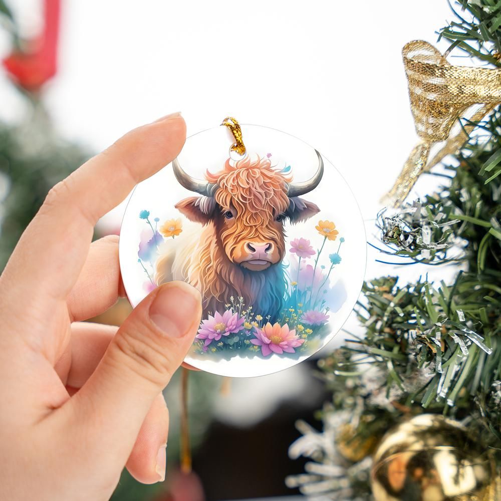 Christmas Ornament Highland Cow Baby (4)