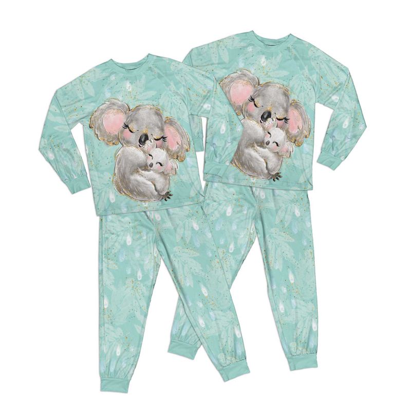 Kid Pajamas Set Australian Animals Koala Eucalyptus Leaves