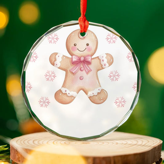 Pink Gingerbread Christmas Ornament