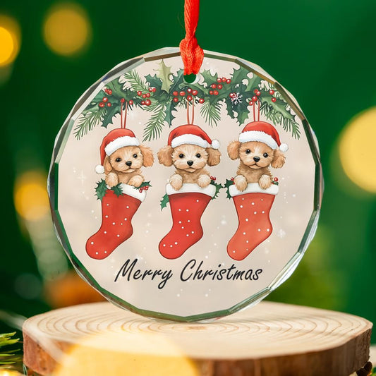 Cute Puppies Christmas Ornament