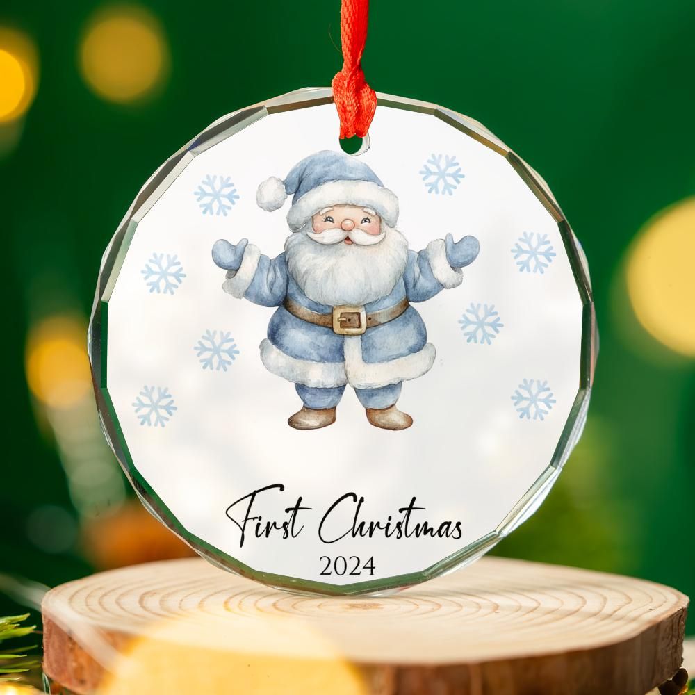 Blue Santa First Christmas Ornament