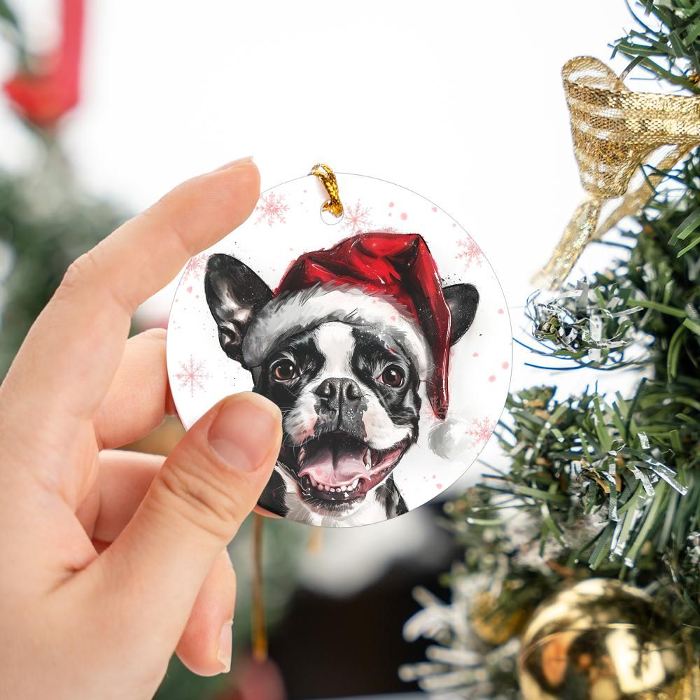 Boston-Terrier-2 Christmas Ornament