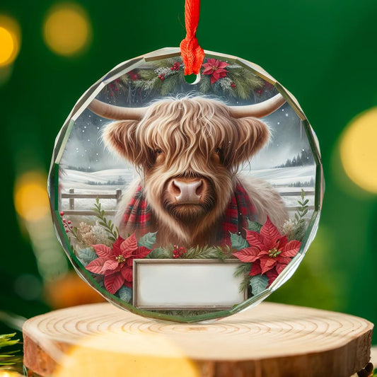 Highland Cow Merry Christmas Christmas Ornament