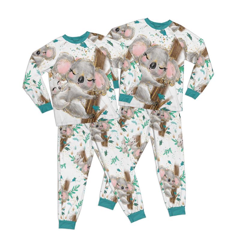 Australian Animals Koala White Kid Pajamas Set