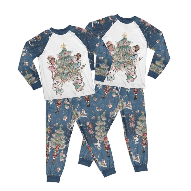 Blue and White Christmas Nutcracker Kid Pajamas Set