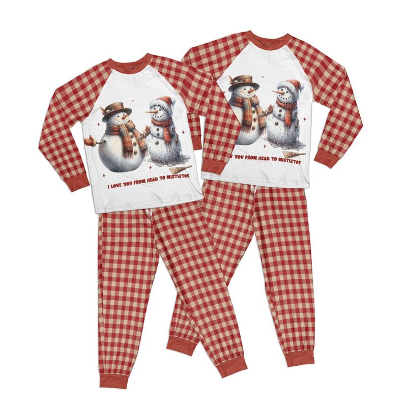 Christmas Snowman I Love You Kid Pajamas Set Matching