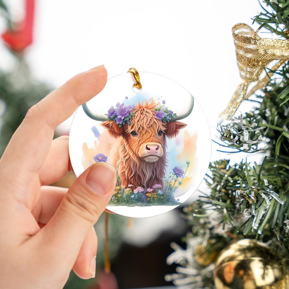 Christmas Ornament Highland Cow Baby (3)