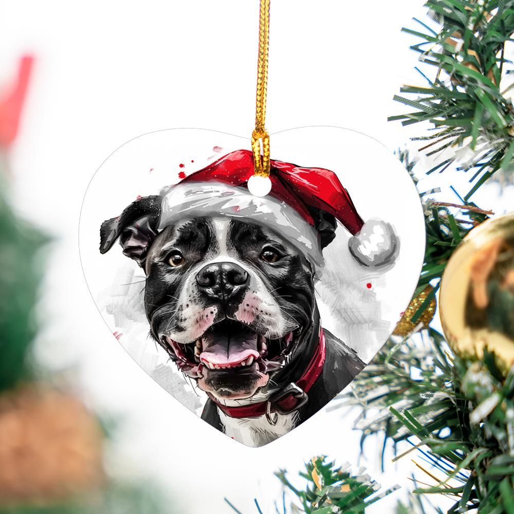 Pitbull-3 Christmas Ornament