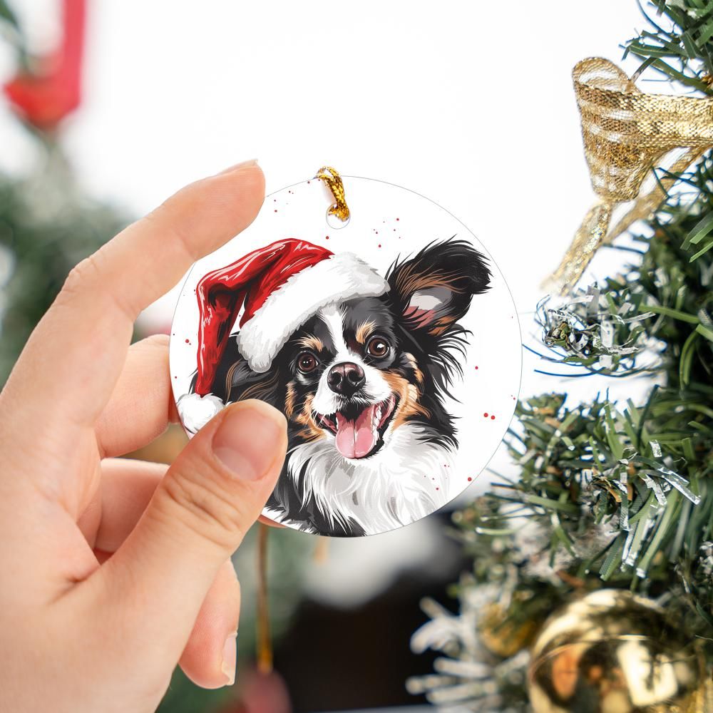 Papillon-1 Christmas Ornament