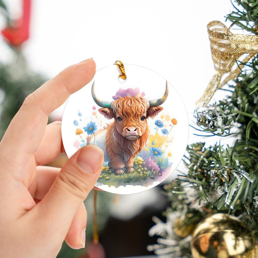 Christmas Ornament Highland Cow Baby (5)