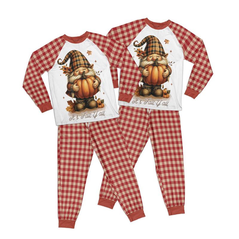 Autumn Gnome It's Fall Y'all Adult Pajamas Set Matching