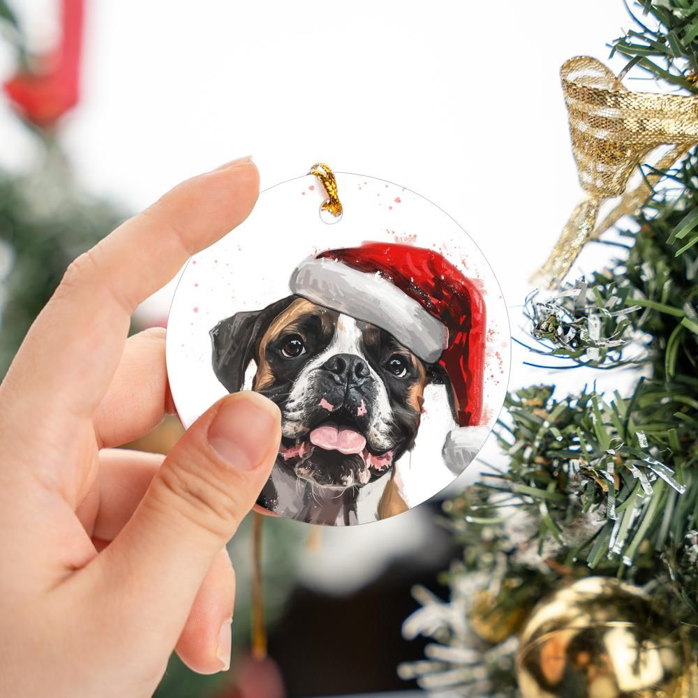 Boxer-2 Christmas Ornament