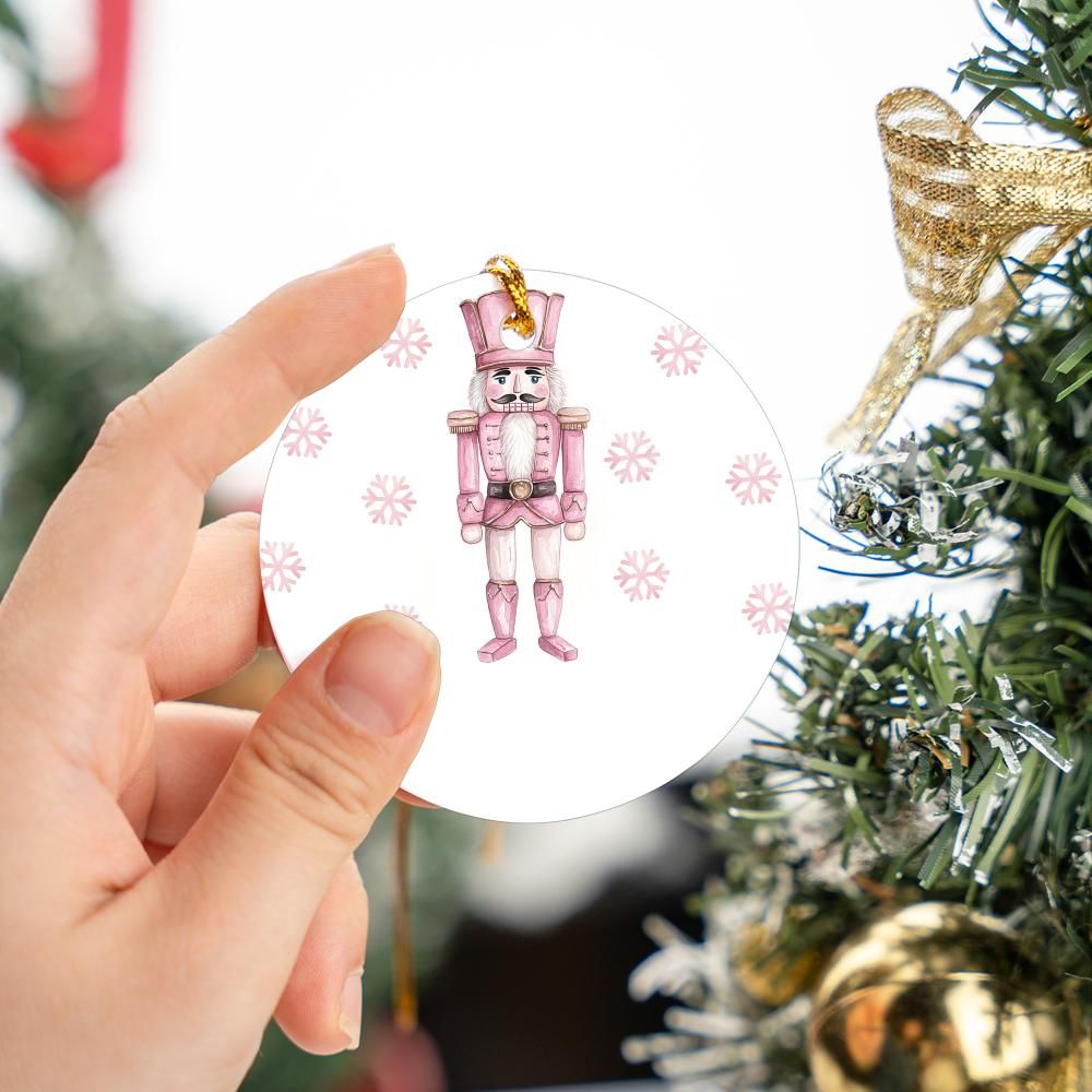 Pink Christmas Nutcracker Christmas Ornament